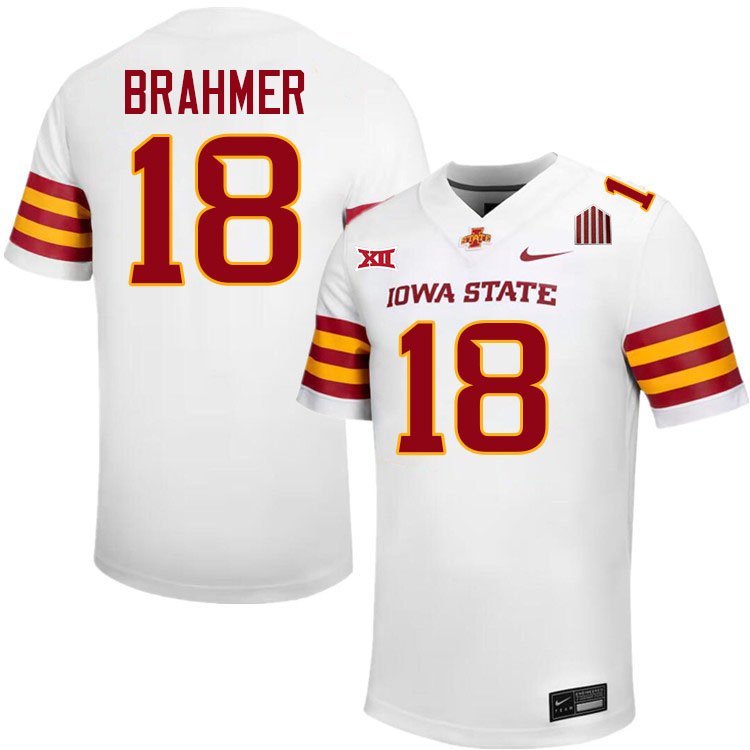 Benjamin Brahmer Jersey,Iowa State Cyclones #18 Benjamin Brahmer College Jersey Youth-White